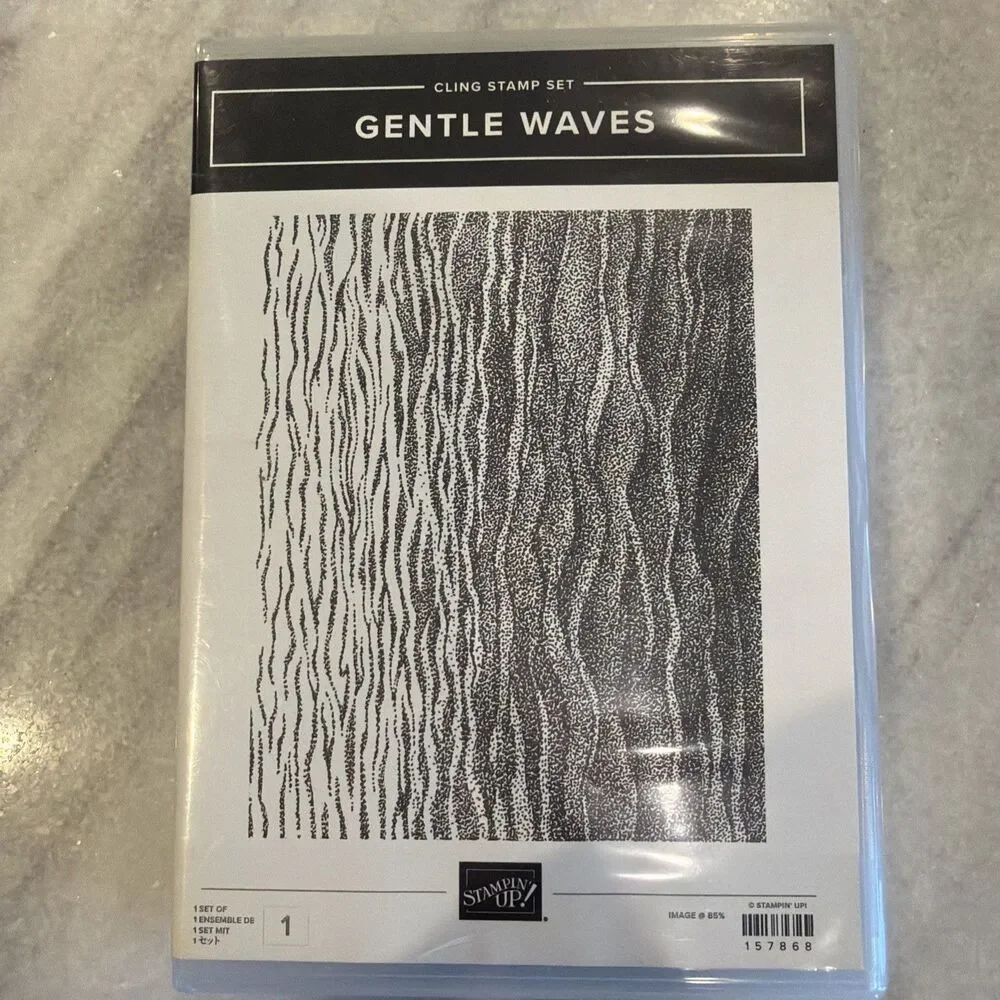Stampin Up NEW Gentle Waves #157868 Background Rubber Mount Stamp